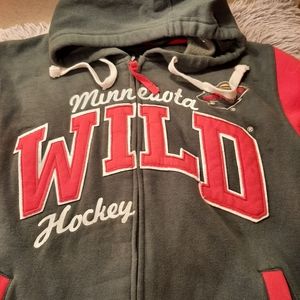 MN Wild Zip Up Sweatshirt Size Small